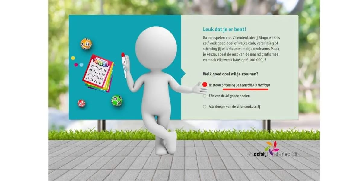 Inschrijven Vriendenloterij Stichting Je leefstijl als medicijn