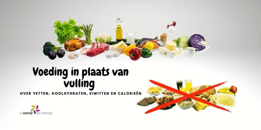 Voeding in plaats van vulling over vetten koolhydraten eiwitten en calorieën