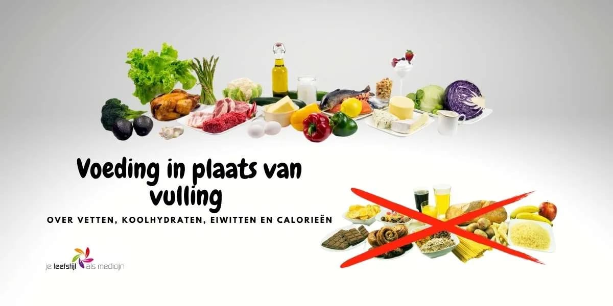Voeding in plaats van vulling over vetten koolhydraten eiwitten en calorieën