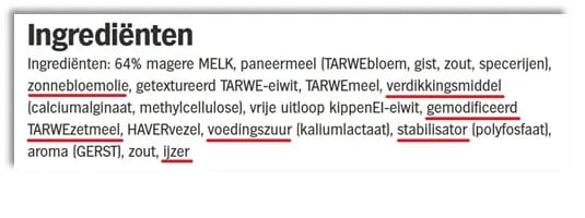 Ingrediënten vleesvervangers