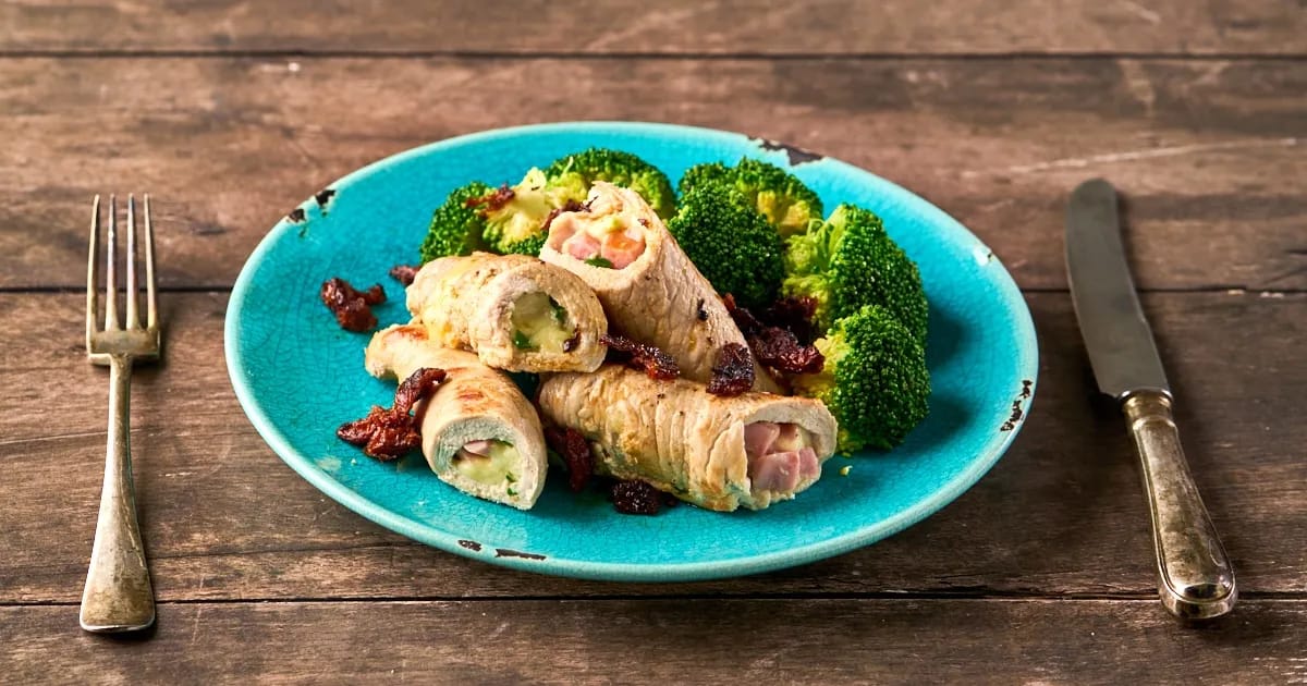 Involtini di vitello - Gevulde kalfslapjes met gestoofde broccoli