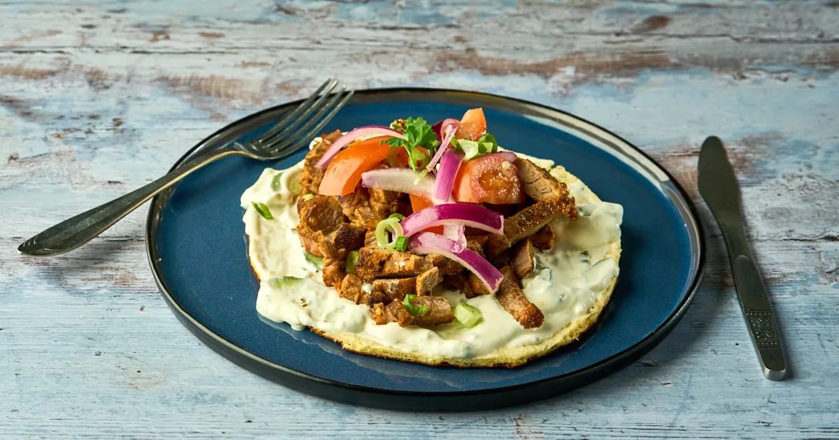 Koolhydraatarme Griekse pyta gyros