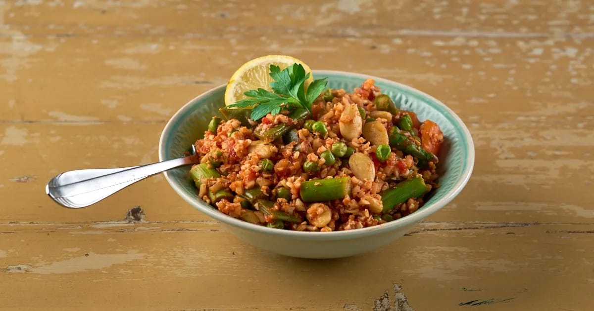 Koolhydraatarme paella de verduras