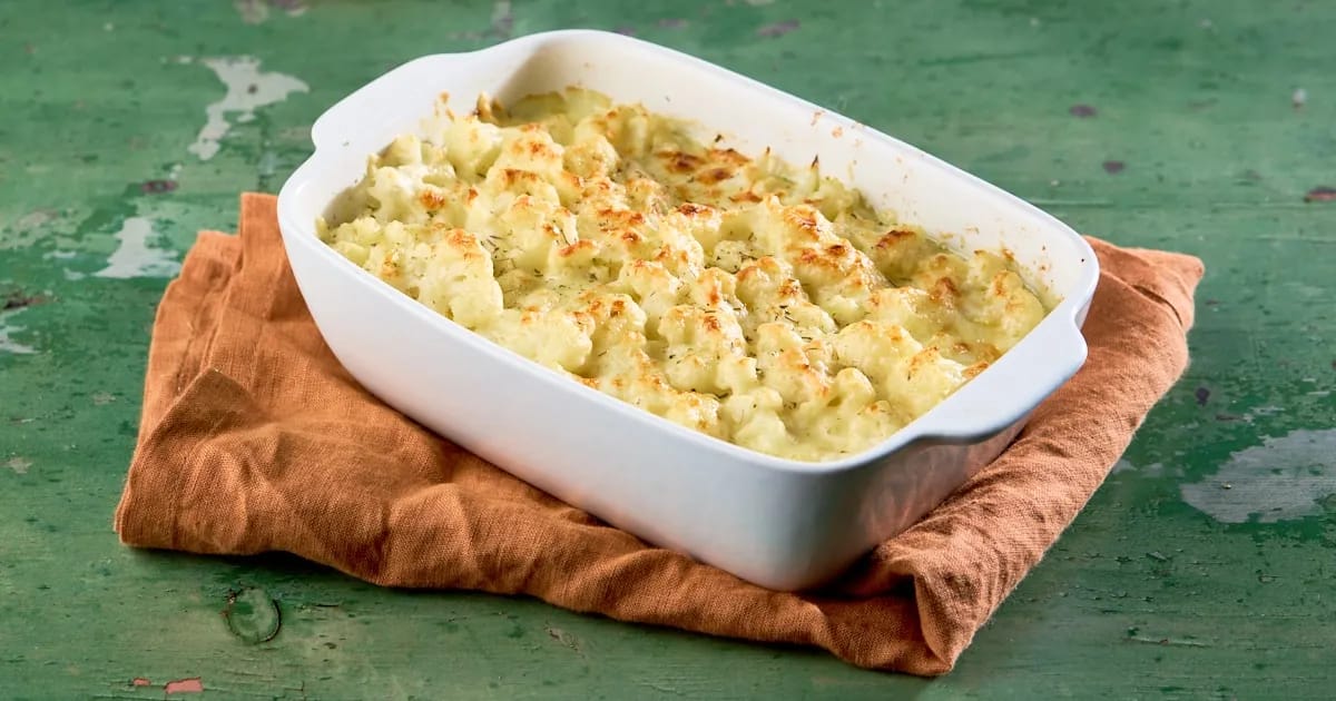 Ovenschotel met gehakt, bloemkool en kaas