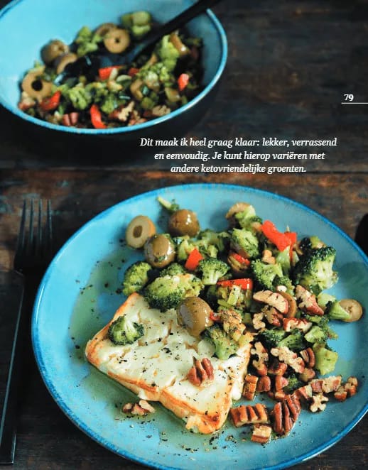 Warme feta met gebakken groenten en pecannoten