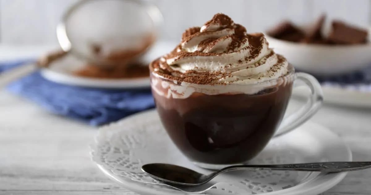 suikervrije chocolademelk met slagroom