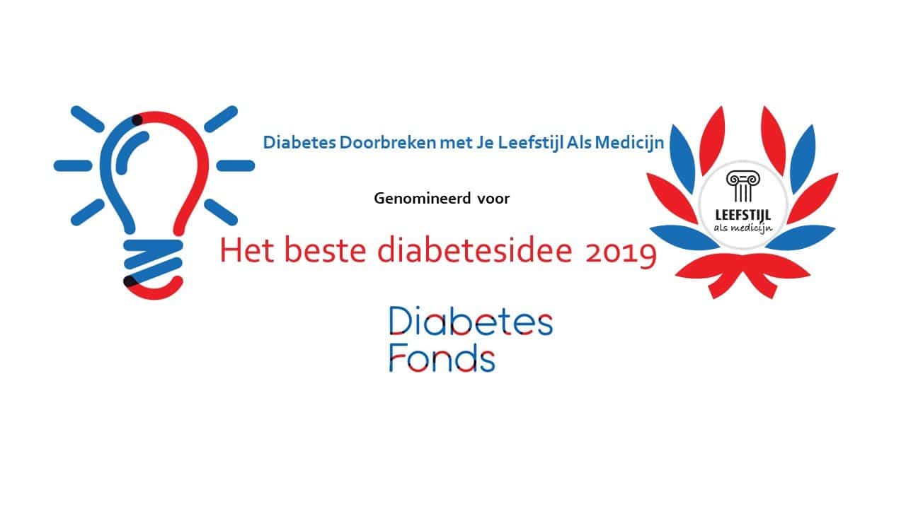 Stichting Je Leefstijl Als Medicijn genomineerd voor het beste diabetesidee 2019