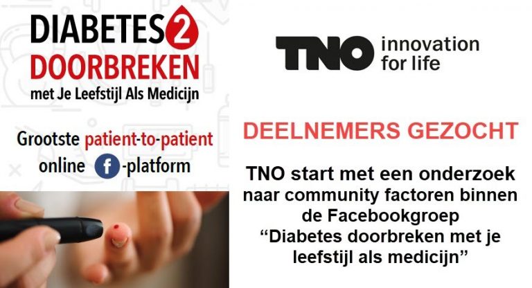 TNO doet onderzoek binnen de Facebookgroep Diabetes 2 Doorbreken