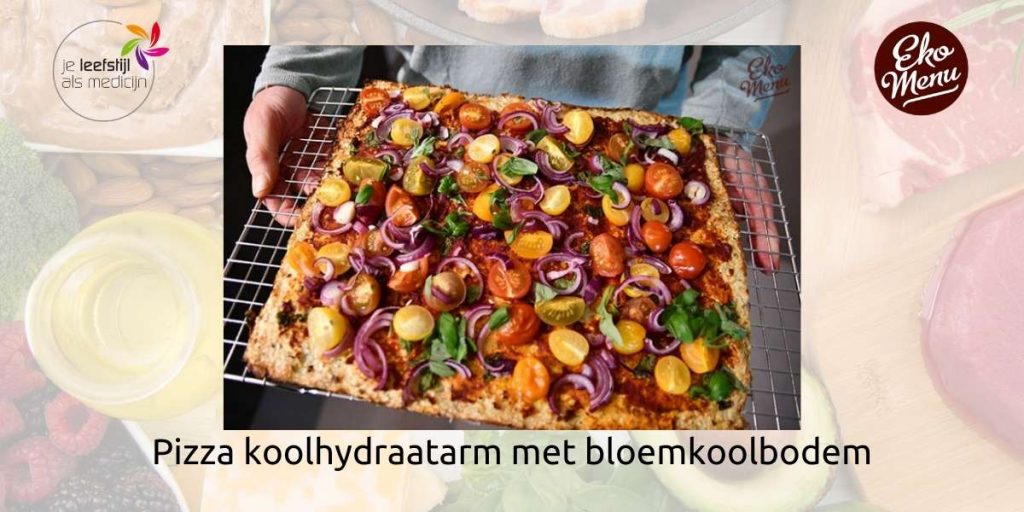 Pizza koolhydraatarm met bloemkoolbodem